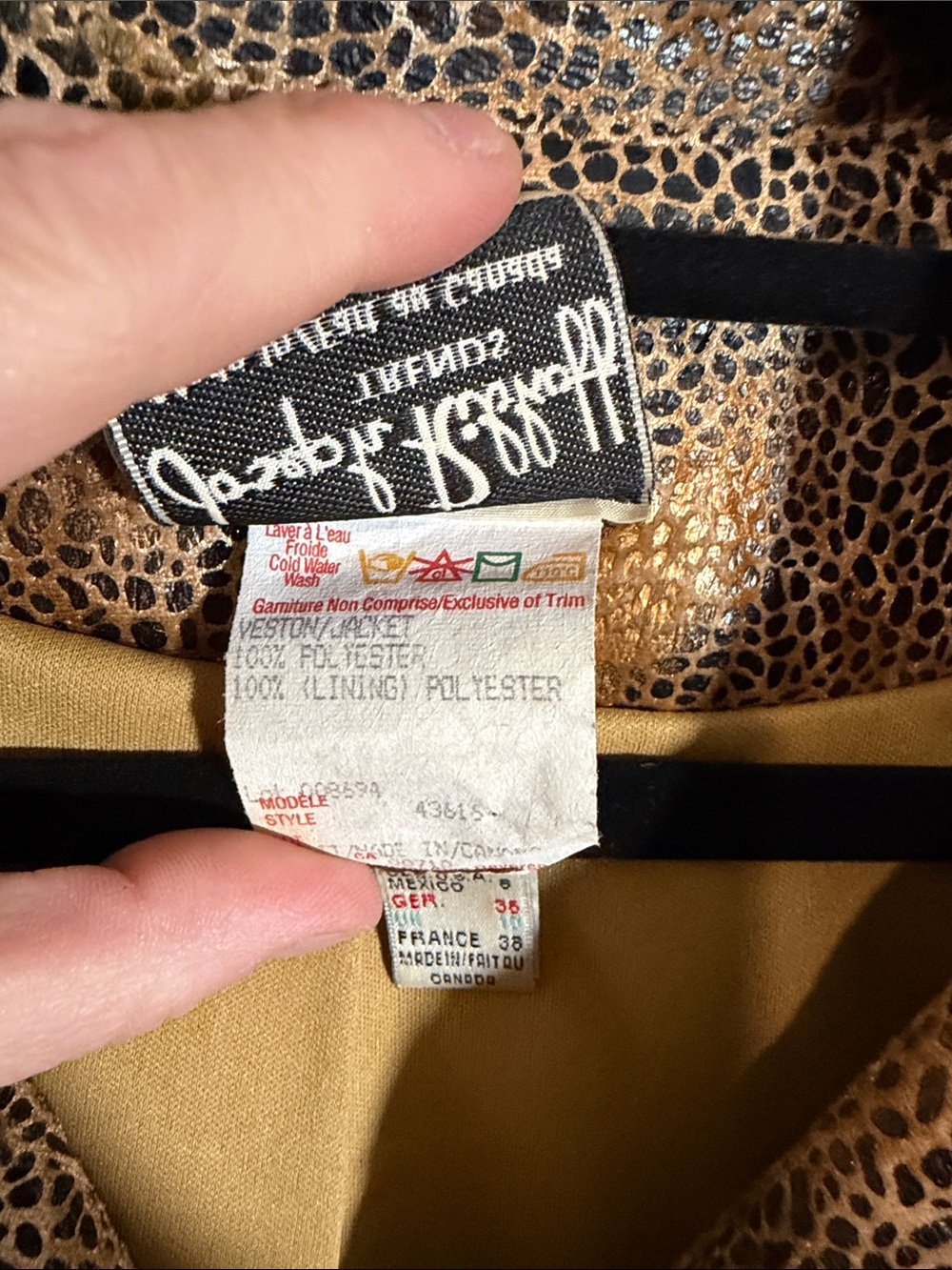 Joseph Ribkoff Brown and Tan Leopard-Print Belted Blazer - Picture 3 of 6